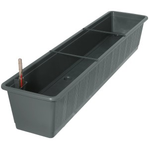 Jardinière anthracite Geli Aqua-Green (6,4 l) avec système d'arrosage et indicateur de niveau d'eau.