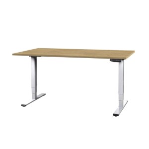 Contini Schreibtisch höhenverstellbar Eichendekor Weiss 64,5 - 130 x 180 x 80 cm