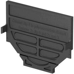 ACO Self paroi d'extrémité combinée, noire, pour caniveaux Hexaline 2.0 et Euroline.