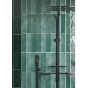 Eurostone Carrelage mural Santorin grès Vert foncé brillant 7,5 x 30 cm
