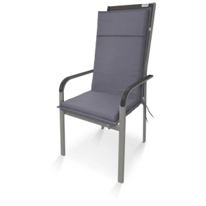 Cuscino per schienale alto Doppler Life D.5354 grigio chiaro su sedia da giardino, 48x119cm, comodo.