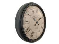Globo Wanduhr Vintage Kunststoff Schwarz Ø 58 cm
