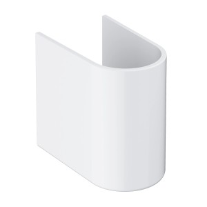 Grohe semicolonna per lavabo Euro Ceramic, bianco alpino, per montaggio a parete.