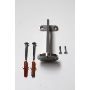 Edelstahl Handlaufkonsole V2A Ø 52mm mit Schrauben und Dübel für die Wandmontage.