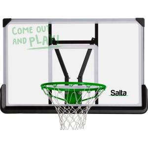 Tabellone da basket Salta Center, 115x75 cm, con canestro verde e rete per gioco e divertimento.