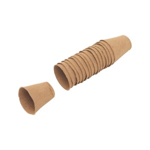 Pots de semis, ronds, 8 cm de diamètre, 16 pièces, en matériau biodégradable pour la culture des plantes.