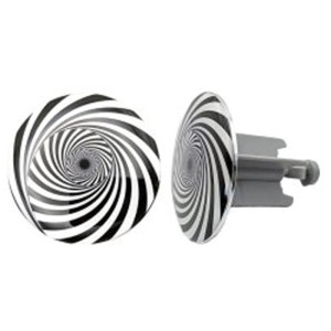 Bonde universelle Diaqua Graphic, Ø 63mm, avec motif spirale noir/blanc pour éviers.