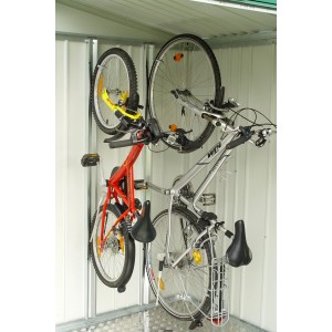 Biohort bikeMax portabiciclette per casetta Europa: Due biciclette salvaspazio a parete.