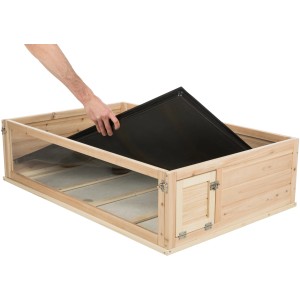 Enclos intérieur pour petits animaux Trixie en bois/plastique avec bac noir amovible.