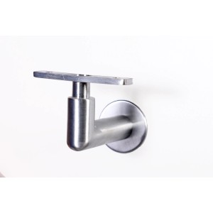 Support de main courante lot de 2, forme en L, chrome mat, accessoire pour rampe d'escalier.
