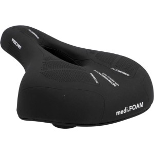 Sella da bici da trekking Fischer nera con memory foam per un elevato comfort.