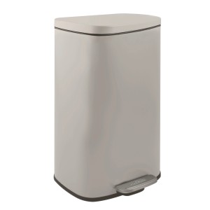 Spirella Pattumiera bagno Akira, 30 l, color tortora, in acciaio con pedale e secchio interno.