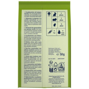 Vitakraft Carotties, snack per conigli, confezione da 50g.