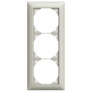 Feller EdizioDue, cornice di copertura, grigio chiaro, 3 posti per interruttori e prese.