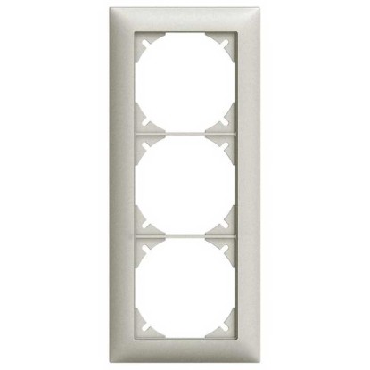 Feller Unterputz-Abdeckrahmen EdizioDue Hellgrau Gr. 3 x 1