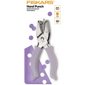 Fiskars punzone a mano per cerchi grandi, forbici con impugnatura morbida per una punzonatura confortevole.