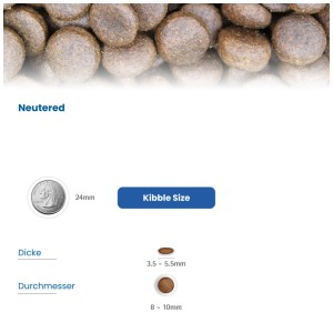 Detailaufnahme: N&D Katzen-Trockenfutter Prime Chicken, Kroketten-Größe für kastrierte Katzen.