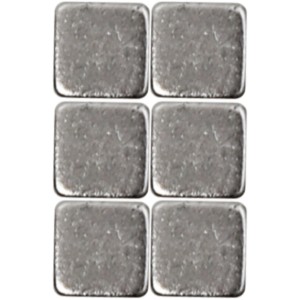Sechs silberne I Am Creative Würfelmagnete 4x4mm für Notizen und Fotos.