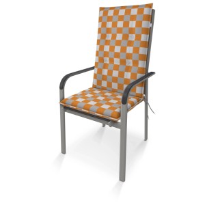 Cuscino per schienale alto Doppler Living D.4902 a scacchi su sedia da giardino.