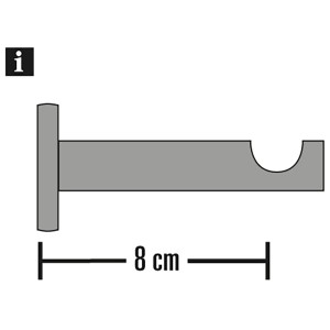 Supporto Gardinia Windsor per bastone per tende Ø 25mm, effetto acciaio inox, lunghezza 8cm.