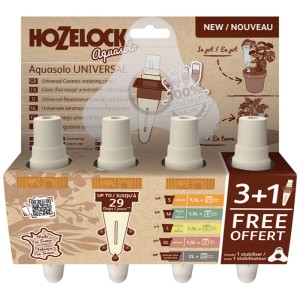 Hozelock Aquasolo cônes d'arrosage, lot de 4, pour plantes d'intérieur et en pot jusqu'à 25cm Ø.