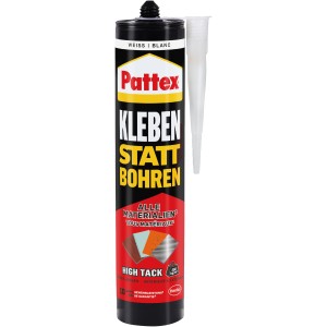 Pattex Colla per Montaggio High Tack, cartuccia da 440g, bianca. Adesivo forte per incollare invece di forare.