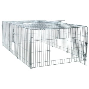 Recinto esterno zincato Trixie Natura con copertura, 216x65x116 cm, per piccoli animali.