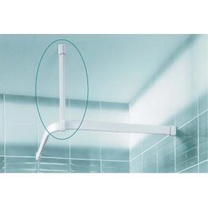 Support de plafond blanc Spirella Surprise, 60 cm, pour stabiliser les barres de douche.