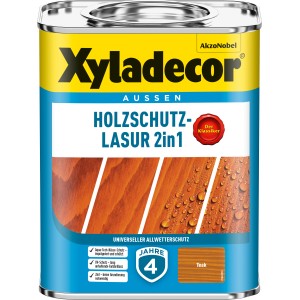 Boîte de lasure bois Xyladecor 2en1 Teck mat pour extérieur, lasure bois