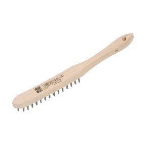 LUX Stahldrahtbürste, 2-reihig, mit Holzgriff zum Reinigen und Entrosten von Metall und Holz.