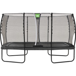 Trampolino rettangolare da giardino EXIT Allure Classic nero con rete di sicurezza.