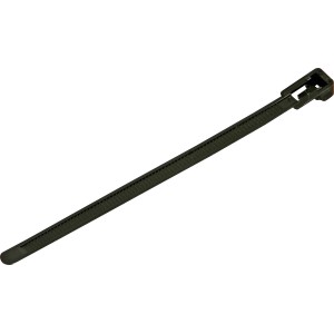 Serre-câble OBI noir réutilisable, 200x7,6 mm, pour le regroupement de câbles.
