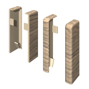 Egger Embouts Kubisch, 6 cm, Chêne Greige, lot de 2 pour finition de plinthes.
