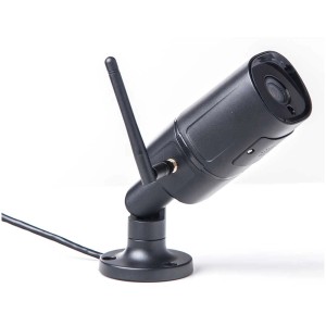 Schwarze Smart Garden Cam Outdoor WiFi-Kamera zur Videoüberwachung mit Antenne.