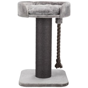 Arbre à chat gris Trixie Klara avec tronc en sisal, surface de couchage et corde, hauteur 100 cm.