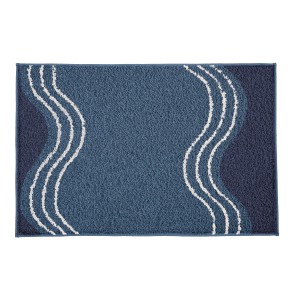 Tappeto bagno Kleine Wolke Move, 50x60 cm, Iceblue con motivo a onde.