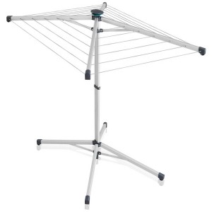 Séchoir parapluie Leifheit LinoPop-Up 140, compact et léger pour camping et jardin.