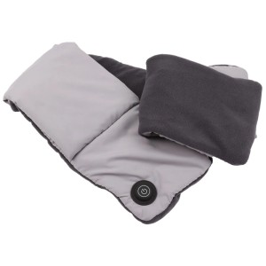 Sciarpa riscaldante wireless AddLiving grigia con pulsante. Scaldacollo elettrico portatile.