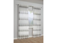 Schal mit Gardinenband gestreift Grau (HxB) 245 x 140 cm