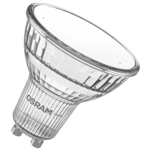 Lampadina LED Osram GU10, riflettore PAR16, 3.1W, bianco caldo, per interni.