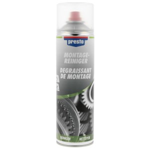 Presto Montagereiniger-Spray 500ml pour nettoyer et dégraisser les surfaces dans le secteur automobile.