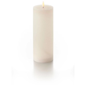 Bougie LED cylindrique Rustico Balthasar écru, 20 cm de haut, pour un éclairage d'ambiance.