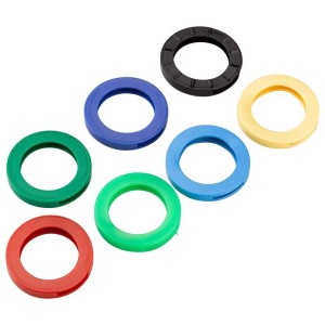 Anneaux de clés colorés, 8 pièces, en PVC flexible pour serrures et technique de porte.