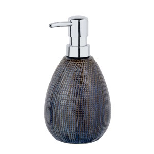 Schöner Wohnen Dispenser sapone Ronta in ceramica marrone/blu, 450 ml.