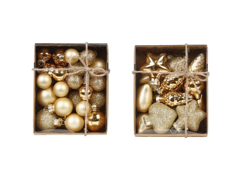 Set aus Weihnachtskugeln und DekoAnhängern Glas Gold kaufen bei OBI