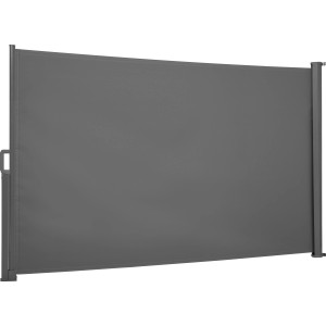 Tenda laterale antracite Livingston 3x1,8m come protezione da vento e privacy per terrazzi e balconi.
