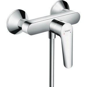 Miscelatore doccia esterno Hansgrohe Logis E, cromo. Miscelatore monocomando per doccia con superficie lucida.