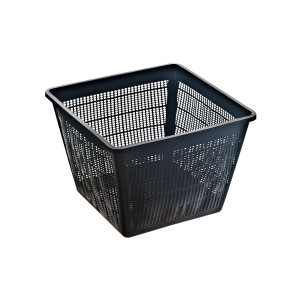 Cesto per piante Heissner nero quadrato, 28x28 cm, per laghetto.