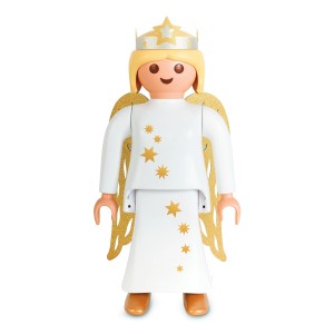 Figurine décorative de Noël Lechuza Ange Noella, 60 cm, avec ailes et couronne dorées.