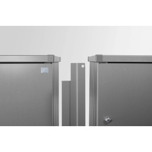 Connecteur pour deux abris poubelles Alex gris quartz métallisé.